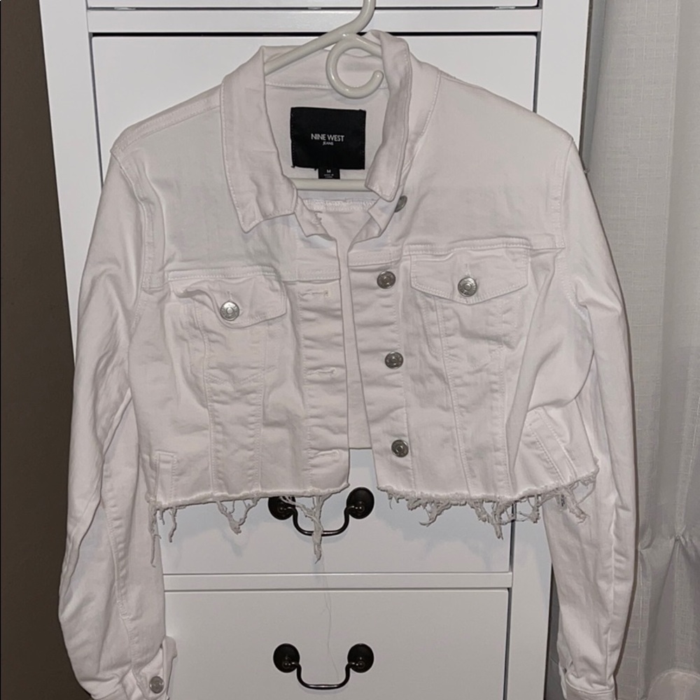 Cropped white Jean jacket